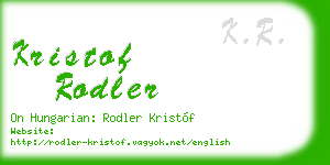 kristof rodler business card